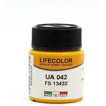 Lifecolor Chrome Yellow FS13432 Acrylic (22ml Bottle) UA 042 Hobby and Model Acrylic Paint #42