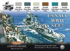 Lifecolor US Navy WWII #2 Camouflage Set (6 22ml Bottles) Hobby and Model Acrylic Paint Set #cs25