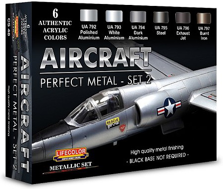 Lifecolor Aircraft Perfect Metal #2 Diorama (6 22ml Bottles) Hobby and Model Acrylic Paint Set #cs48