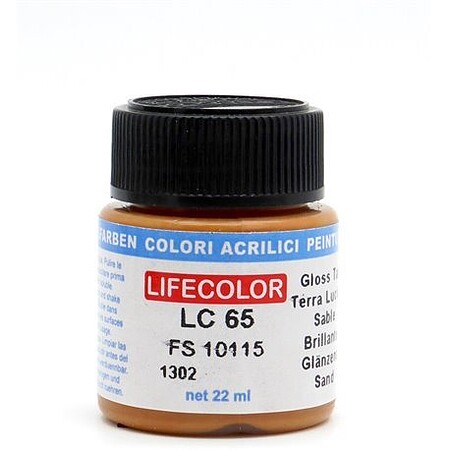 Lifecolor Gloss Tan FS10115 (22ml Bottle) Hobby and Model Acrylic Paint #lc65