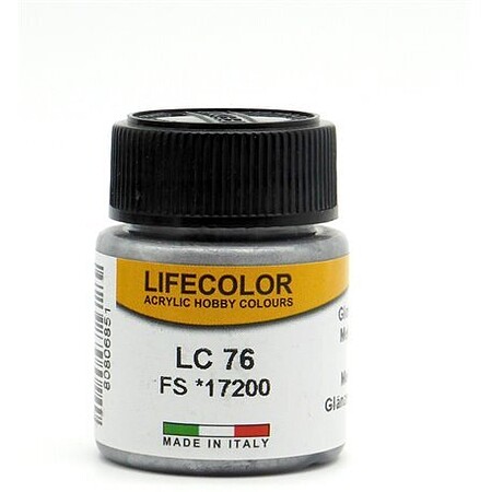 Lifecolor Gloss Gun Metal FS17200 (22ml Bottle) Hobby and Model Acrylic Paint #lc76