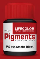 Lifecolor Smoke Black Acrylic Pigment (22ml Bottle) Hobby and Model Paint Pigment #pg104