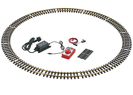 LGB Starter Track Set 12 R1 43  130cm Diameter Curved Track Sections, Speed Controller, Hookup - G-Scale
