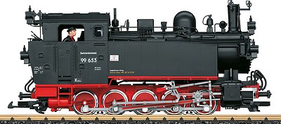 LGB Class 99.6 0-10-0T w/Sound, DCC & Smoke German State Railroad DR #99 653 (Era III, black, red) - G-Scale