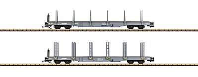 LGB Type Sp-w Log/Lumber Flatcar (2) Rhaetian Railway RhB G Scale Model Train Freight Car #40921