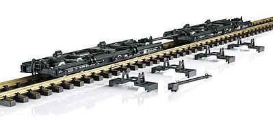 LGB Type Rf4 Roll Car for Moving Standard Gauge Equipment 2-Pack - Ready to Run German State Railways DR (black) - G-Scale