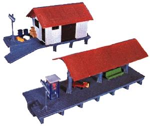 Life-Like Train Station & Platform Kit Model Train Building HO Scale #1347