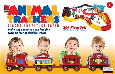 Life-Like Animal Trackers Circus Adventure Train Wooden Train Set #9105