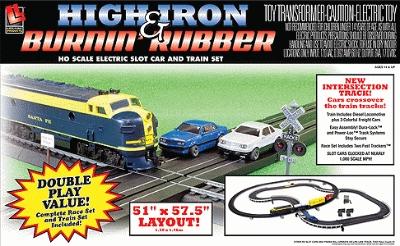 Life-Like High Iron and Burnin Rubber Train and Racing Set - HO-Scale