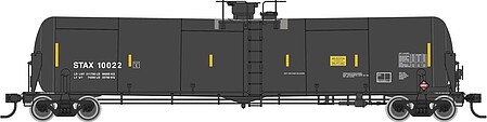 Life-Like-Proto 55 Trinity Modified 30,145-Gallon Tank Car - Ready to Run Stauffer Chemical Co. STAX #10022 (black, white, yellow conspicuity marks)