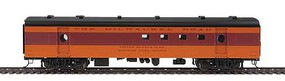 Life-Like-Proto 63' Milwaukee Road Railway Post Office Ready to Run Twin Cities Hiawatha (orange, maroon, black with decals)