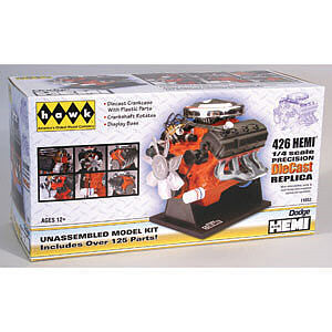 Lindberg DODGE 426 HEMI V8 STREET MOTOR Plastic Model Engine Kit 1/4 Scale #11053