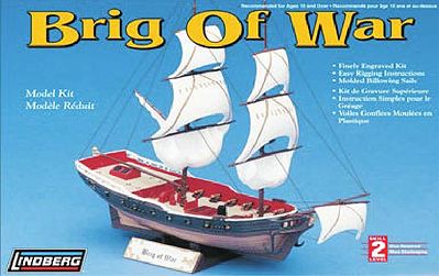 Lindberg Brig of War Plastic Model Sailing Ship Kit 1/170 Scale #203