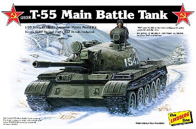Lindberg USSR T55 Tank (Re-Issue) Plastic Model Military Vehicle Kit 1/35 Scale #415