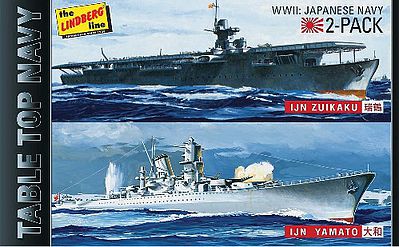 Lindberg IJN Yamato Battleship & IJN Zuikaku Plastic Model Military Ship Kit 1/1200 Scale #424