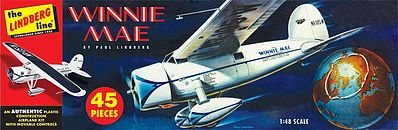 Lindberg Winnie May Lockheed Vega Aircraft Plastic Model Airplane Kit 1/48 Scale #502