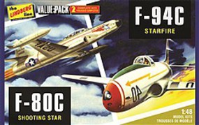 Lindberg F-80C + F-94C Twin Pac Plastic Model Airplane Kit 1/48 Scale #509