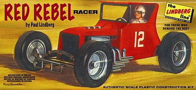 Lindberg RED REBEL RACER RACE CAR Plastic Model Car Kit #618