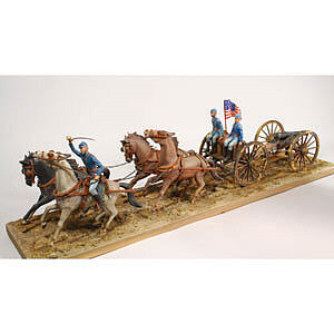 Lindberg Horse Drawn Field Artillery Union Plastic Model Military Vehicle 1/16 Scale #70350