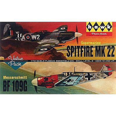 Lindberg Spitfire/Me109 (2) Plastic Model Airplane Kit 1/72 Scale #hl445-12
