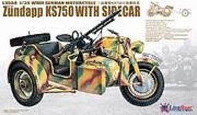 Lion-Roar WWII German Zundapp KS750 Motorcycle/Sidecar Plastic Model Motorcycle Kit 1/35 Scale #3508