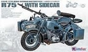 Lion-Roar WWII German BMW R75 Motorcycle w/Sidecar Plastic Model Motorcycle Kit 1/35 Scale #3510