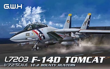 Lion-Roar USN F14D Tomcat VF2 Bounty Hunters Fighter Plastic Model Aircraft Kit 1/72 Scale #7203