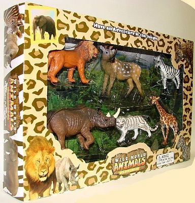 Lontic Wild World Animals (6 different animals) Plastic Model Animals 1/32 Scale #94597