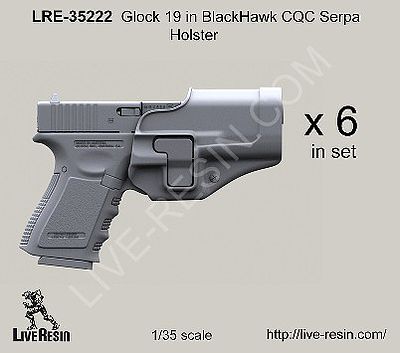 Live-Resin 1/35 Glock 19 Pistol w/Blackhawk CQC Serpa Holster (6)