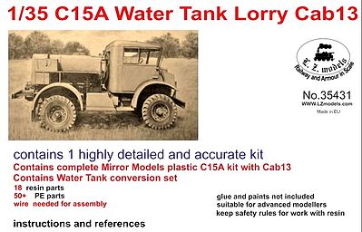 LZ C15A Cab 13 Water Tank Lorry Truck Plastic Model Military Truck Kit 1/35 Scale #35431