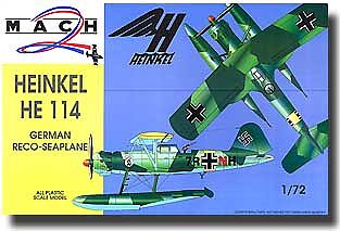 Mach2 He114 German Recon Seaplane Plastic Model Airplane Kit 1/72 Scale #22