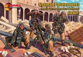 Mars WWII German Paratroopers Mortar Team Plastic Military Figures 1/32 Scale l#32037