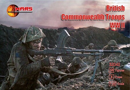 Mars WWII British Commonwealth Troops Plastic Military Figures 1/32 Scale #32042