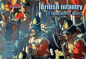 Mars Napoleonic War British Infantry (32 w/4 Horses) Plastic Model Military Figure 1/72 #72025