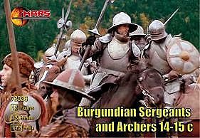 Mars 14th-15th Century Burgundian Sergeants & Archers Plastic Model Military Figure 1/72 #72026