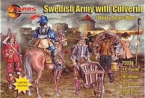 Mars Thirty Years War Swedish Army w/Large Siege Gun Plastic Model Military Figure 1/72 #72031