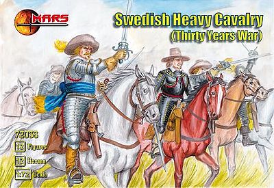 Mars Thirty Years War Swedish Heavy Cavalry (12 Mtd) Plastic Model Military Figure 1/72 #72036