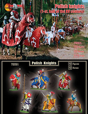 Mars 1st Half XV Century Polish Knights (12 Mounted) Plastic Model Military Figure 1/72 #72051