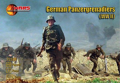Mars WWII German Panzergrenadiers Plastic Military Figures 1/72 Scale #72108