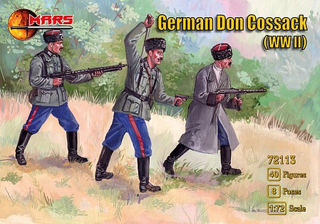 Mars WWII German Don Cossack Plastic Military Figures 1/72 Scale #72113