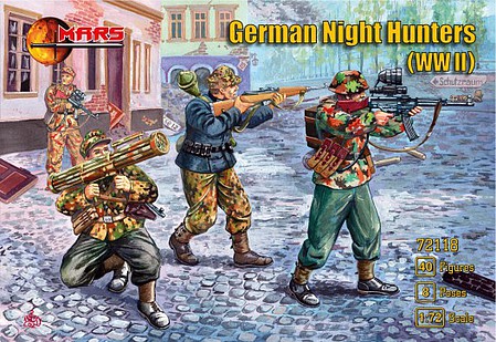 Mars WWII German Night Hunters Plastic Military Figures 1/72 Scale #72118