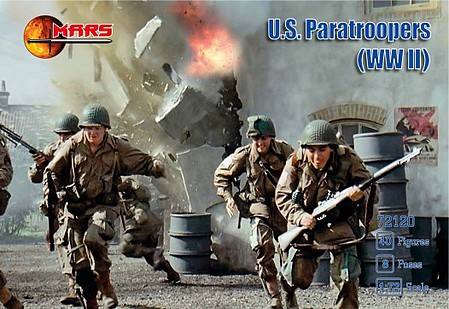 Mars WWII US Paratroopers Plastic Military Figures 1/72 Scale #72120