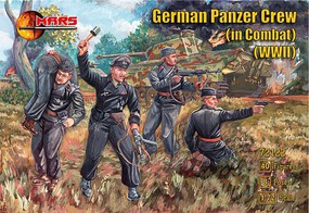 Mars WWII German Panzer Crew in Combat Plastic Military Figures 1/72 Scale #72122