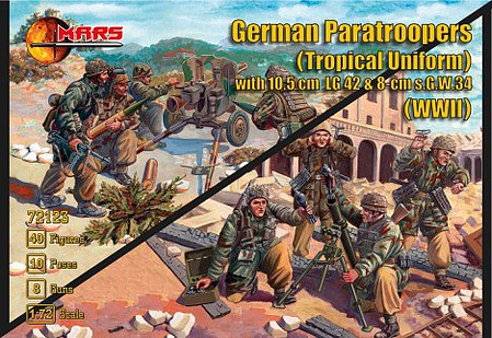 Mars WWII German Paratroopers Tropical Uniform Plastic Military Figures 1/72 Scale #72123