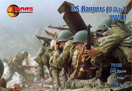 Mars WWII US Rangers D-Day Plastic Military Figures 1/72 Scale #72126