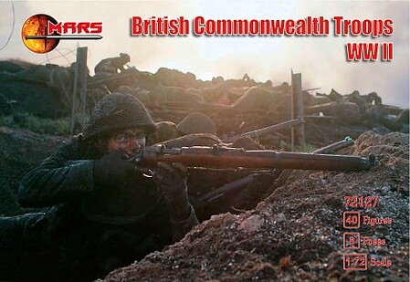 Mars WWII British Commonwealth Troops Plastic Military Figures 1/72 Scale #72127