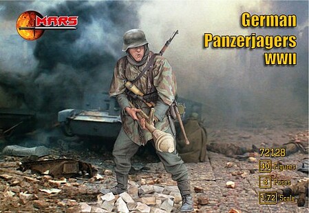 Mars WWII German Panzerjagers Plastic Military Figures 1/72 Scale #72128