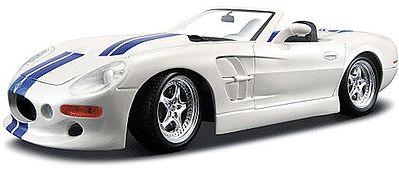 Maisto 1999 Shelby Series 1 Convertible (White w/Blue Stripe) Diecast Model Car 1/18 #31142wht