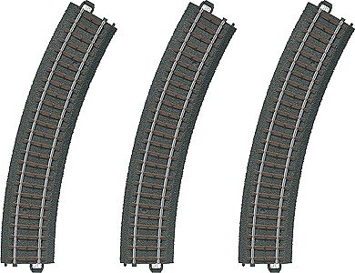 Marklin 3-Rail C Track Curved Sections pkg(3) HO Scale Nickel Silver Model Train Track #20130