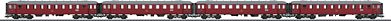 Marklin Type Litra CL 4-Car Set 3-Rail Danish State Railways HO Scale Model Train Passenger Car #42768